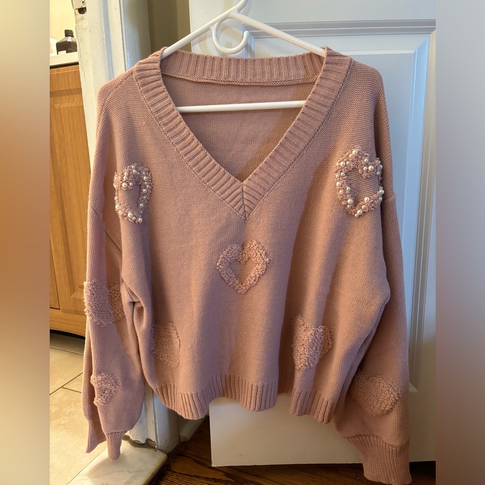 Pink valentines sweater size medium